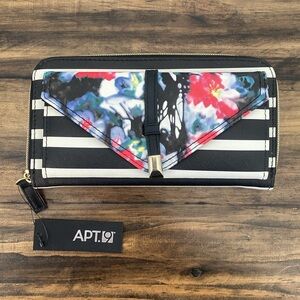 APT. 9 NWT Floral and Striped Clutch